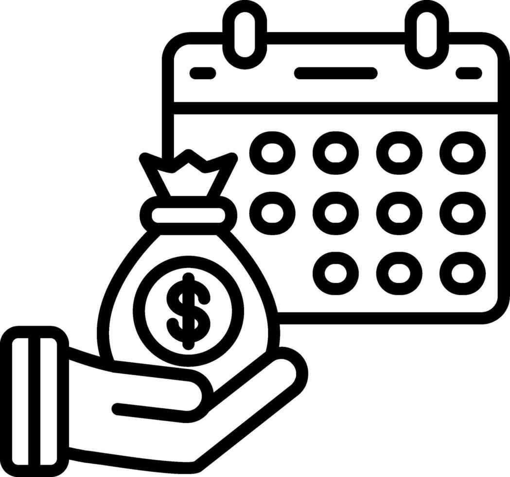 Salary Line Icon vector