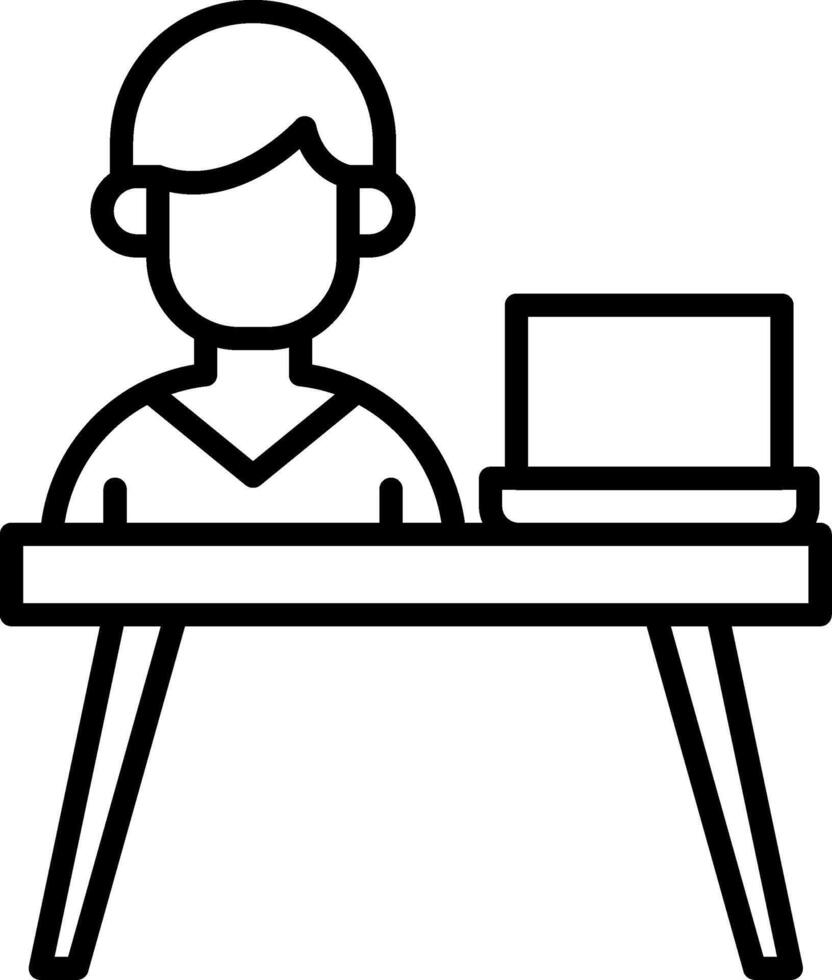 Desk Line Icon vector