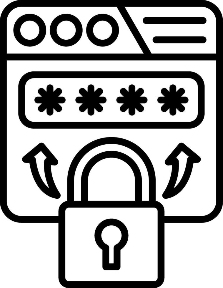 Password Line Icon vector