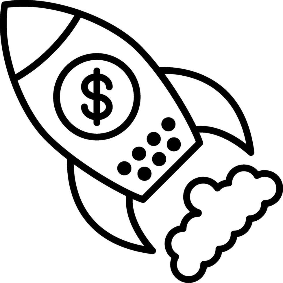 Rocket Line Icon vector