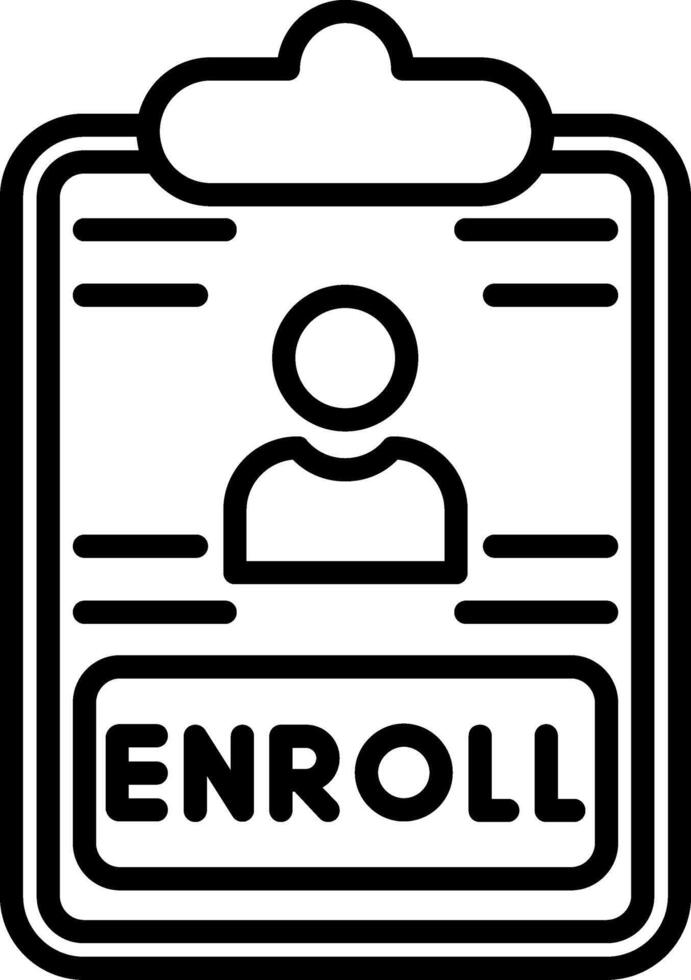 Open Enrollment Line Icon vector