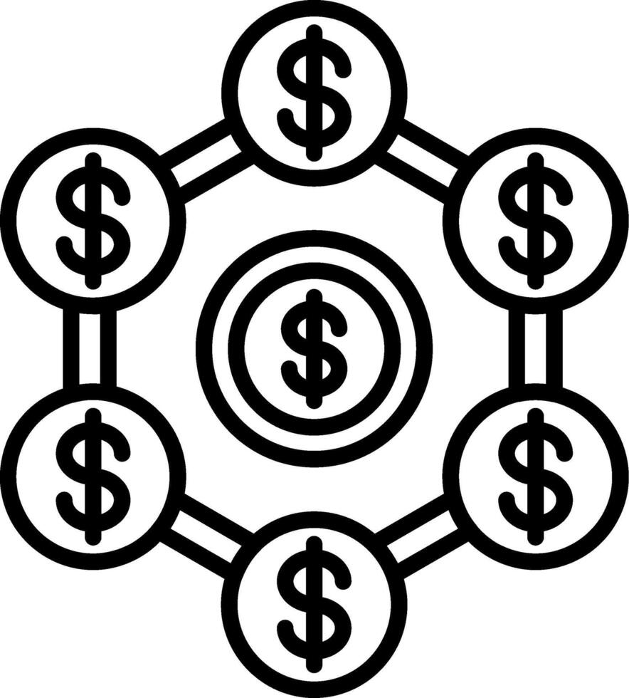 Banking System Line Icon vector