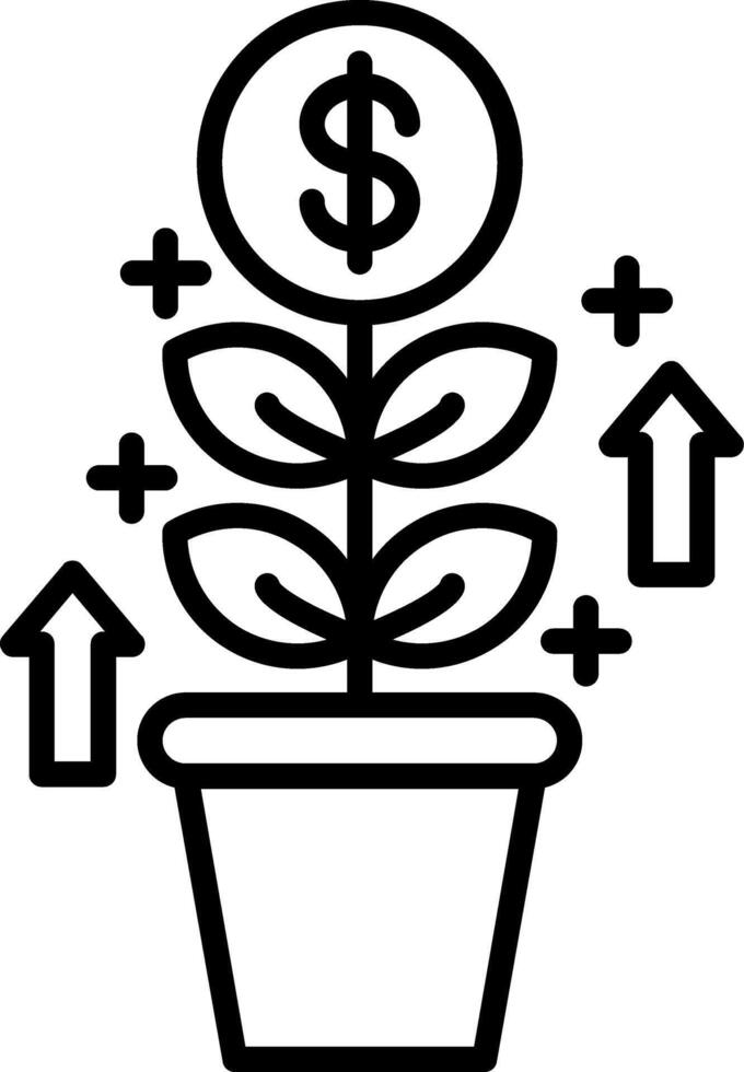 Money Tree Line Icon vector