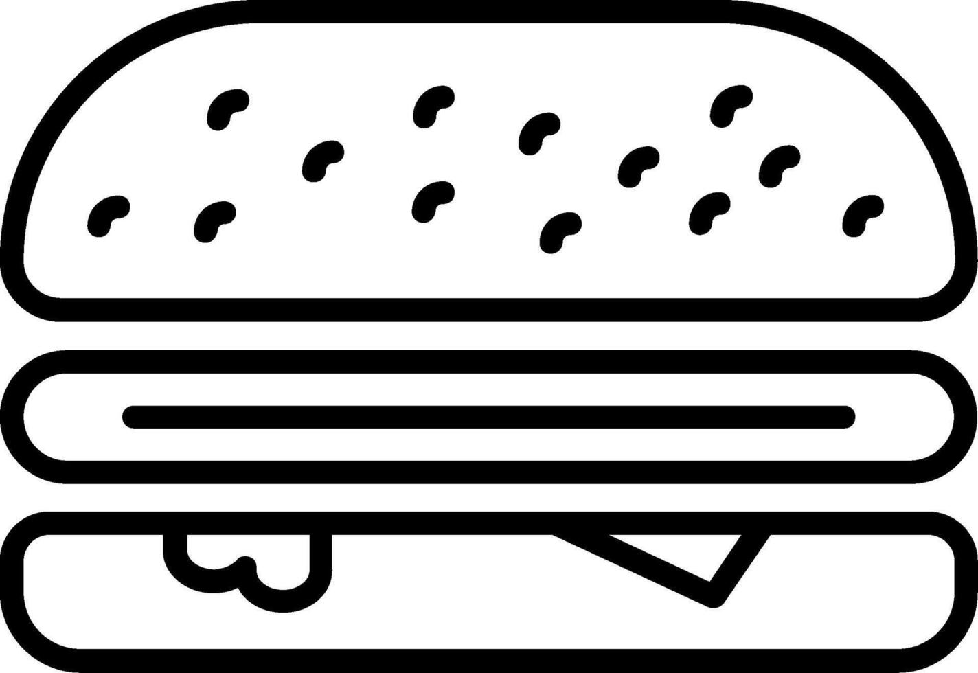 Hamburger Line Icon vector