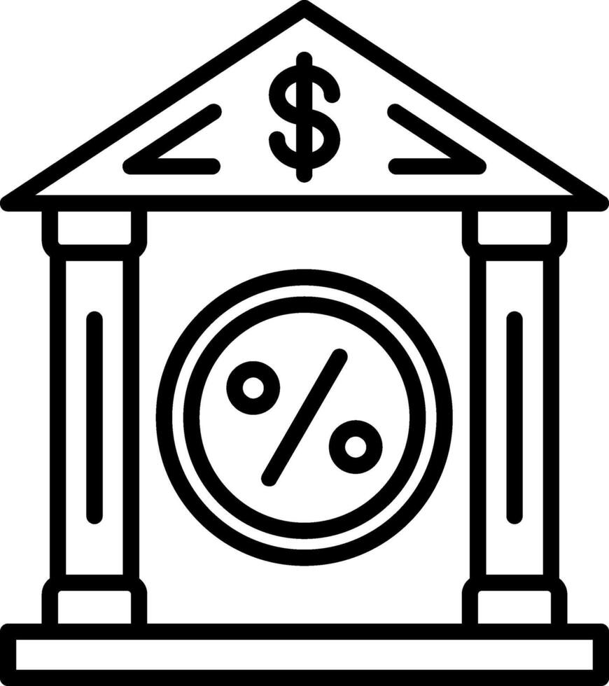 Bank Rate Line Icon vector
