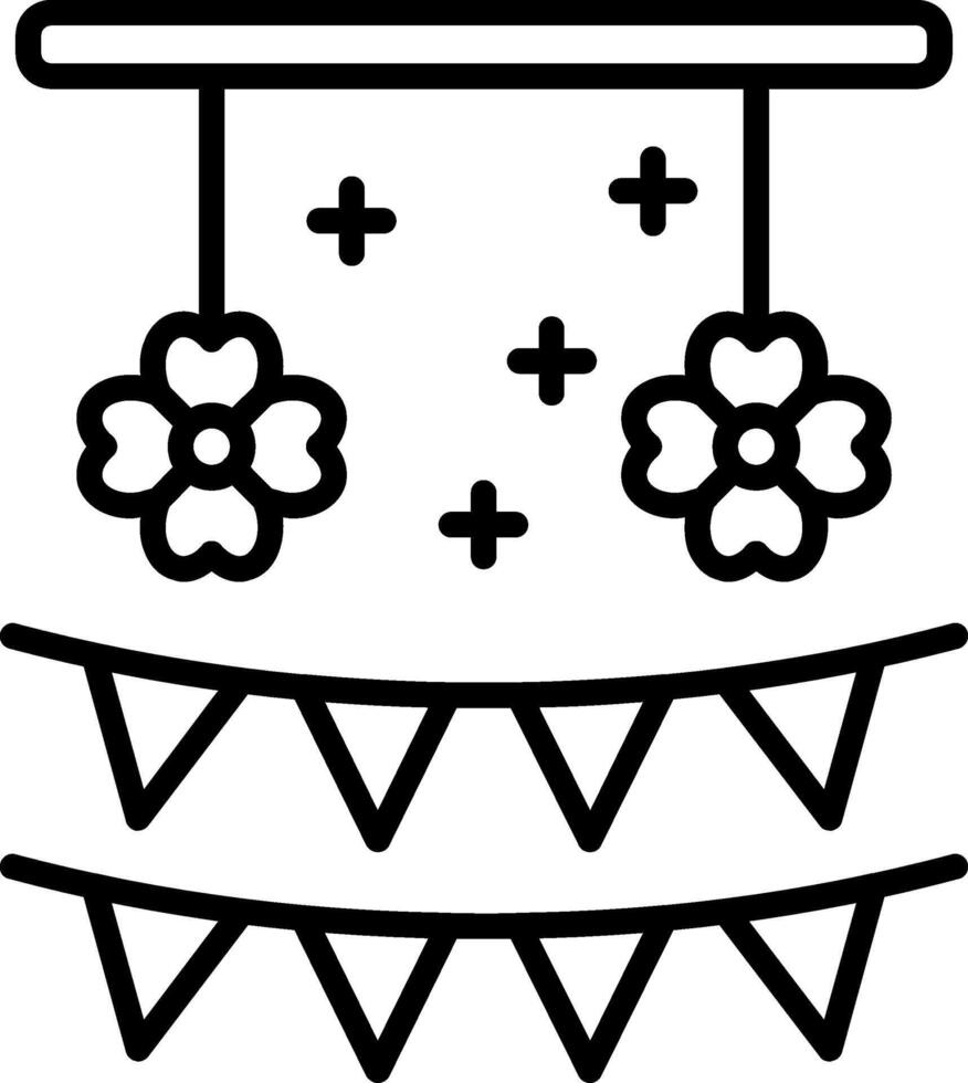 Garland Line Icon vector