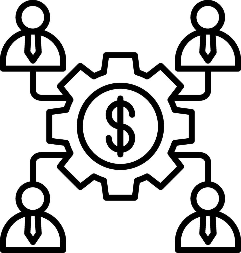 Teamwork Line Icon vector