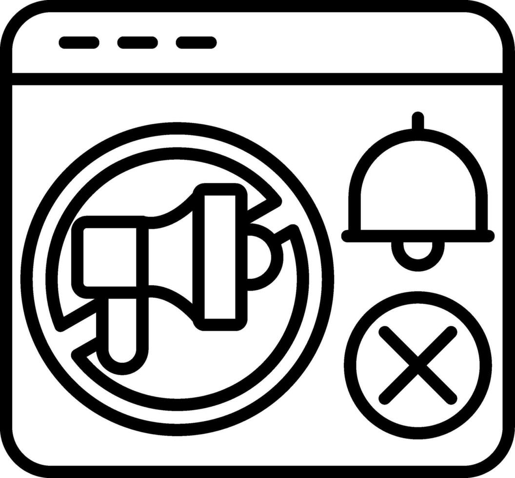No ads Line Icon vector