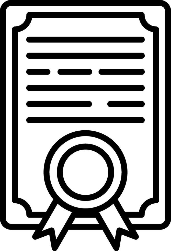 Certificate Line Icon vector