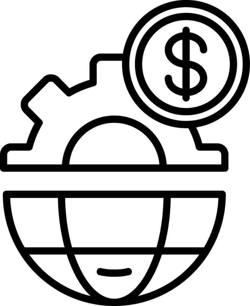 Global Services Line Icon vector