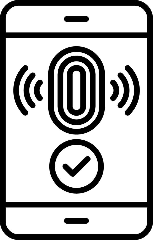 Fingerprint Line Icon vector