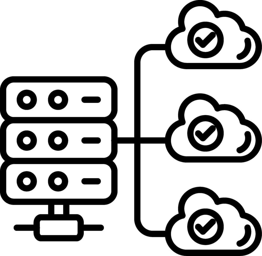 Cloud Database Line Icon vector