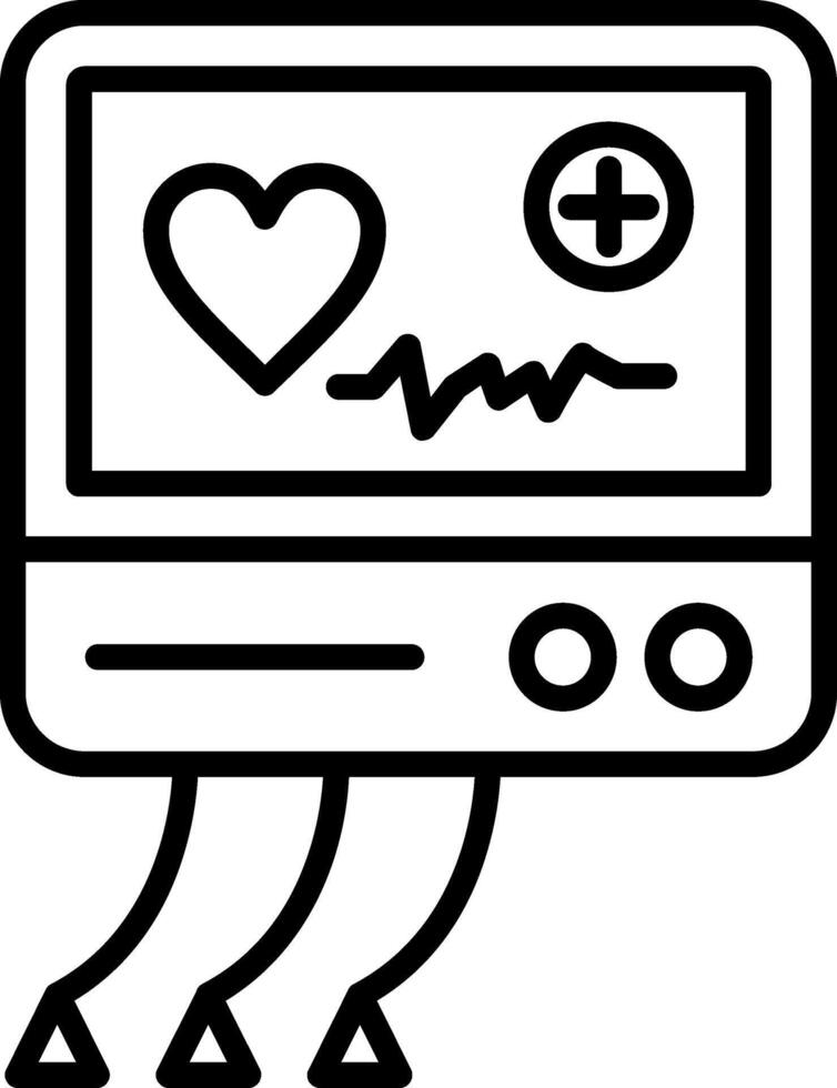 Electrocardiogram Line Icon vector