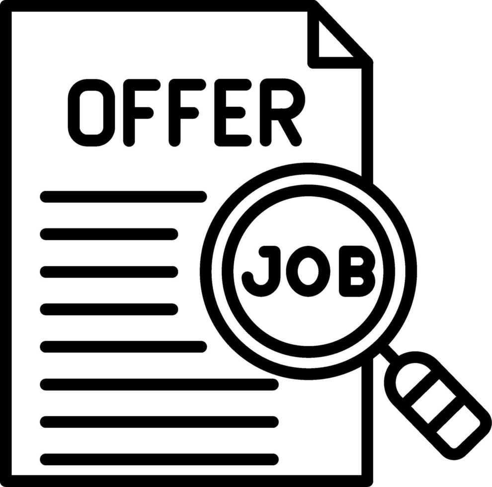 Job Offer Line Icon vector