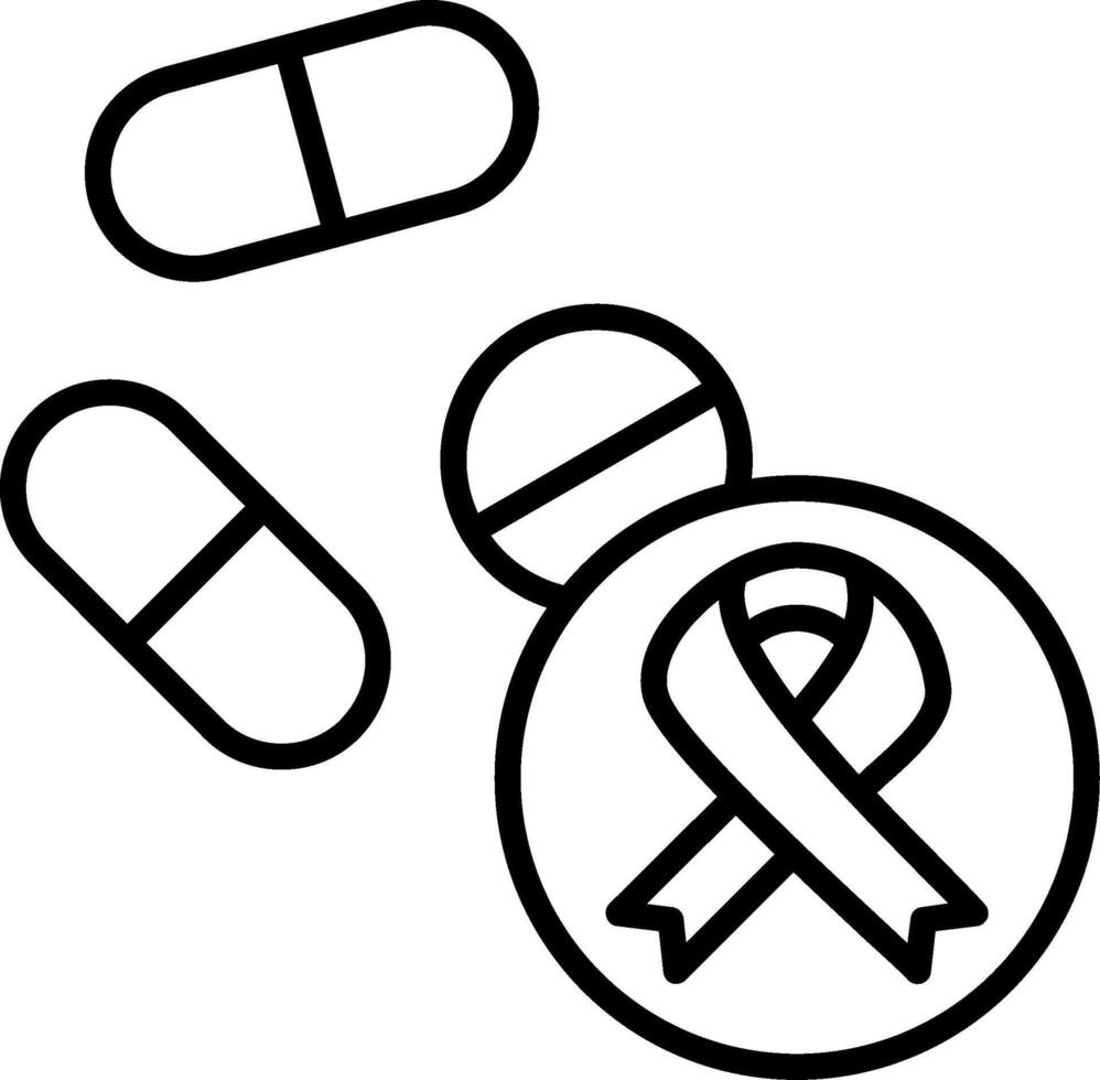 Pills Line Icon vector