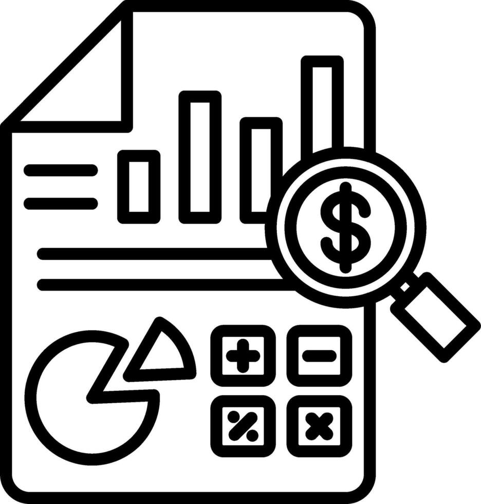 Financial Report Line Icon vector