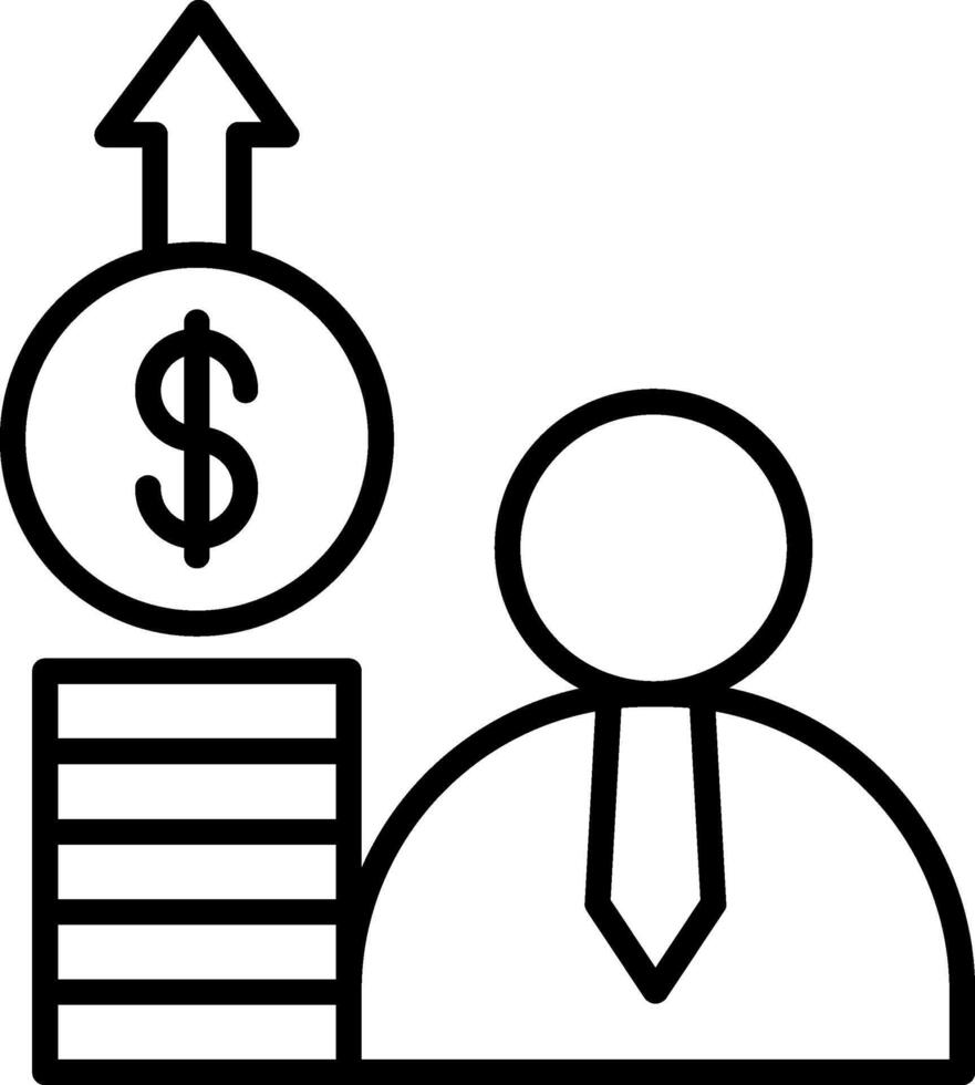 Wage Line Icon vector