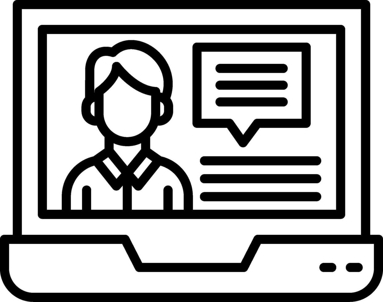 Online Class Line Icon vector