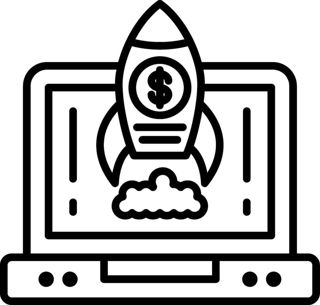 Rocket Line Icon vector