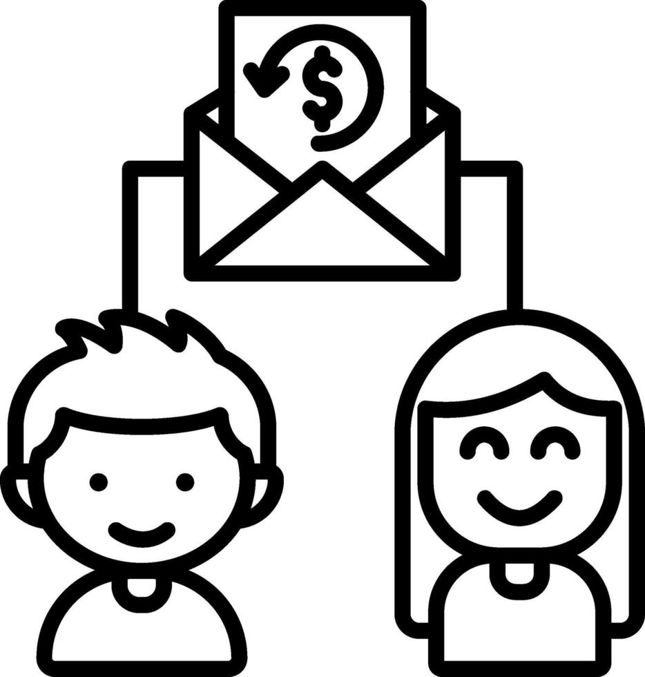 Mail Line Icon vector