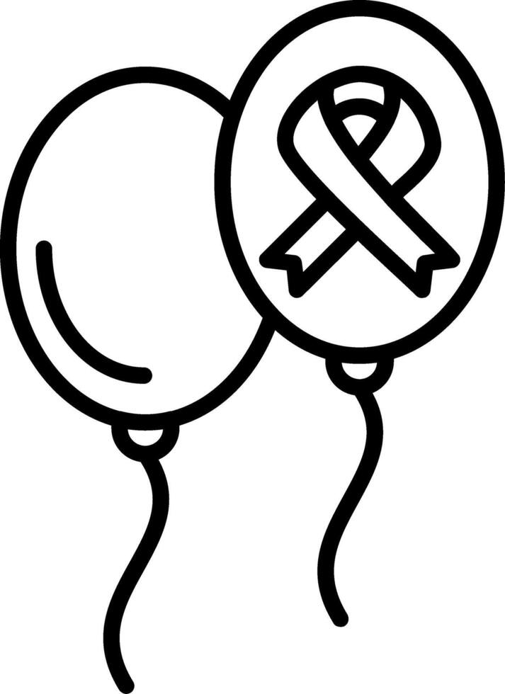 Balloons Line Icon vector