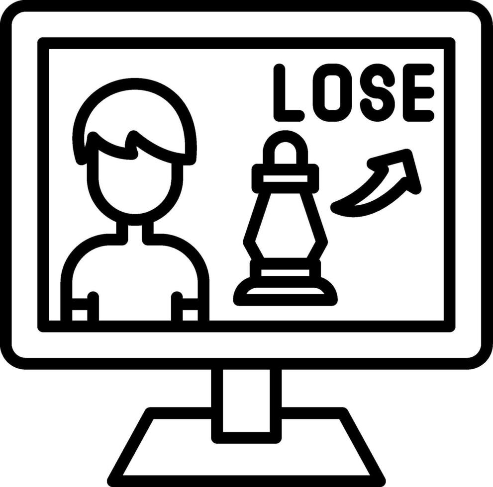 Online Chees Game Line Icon vector