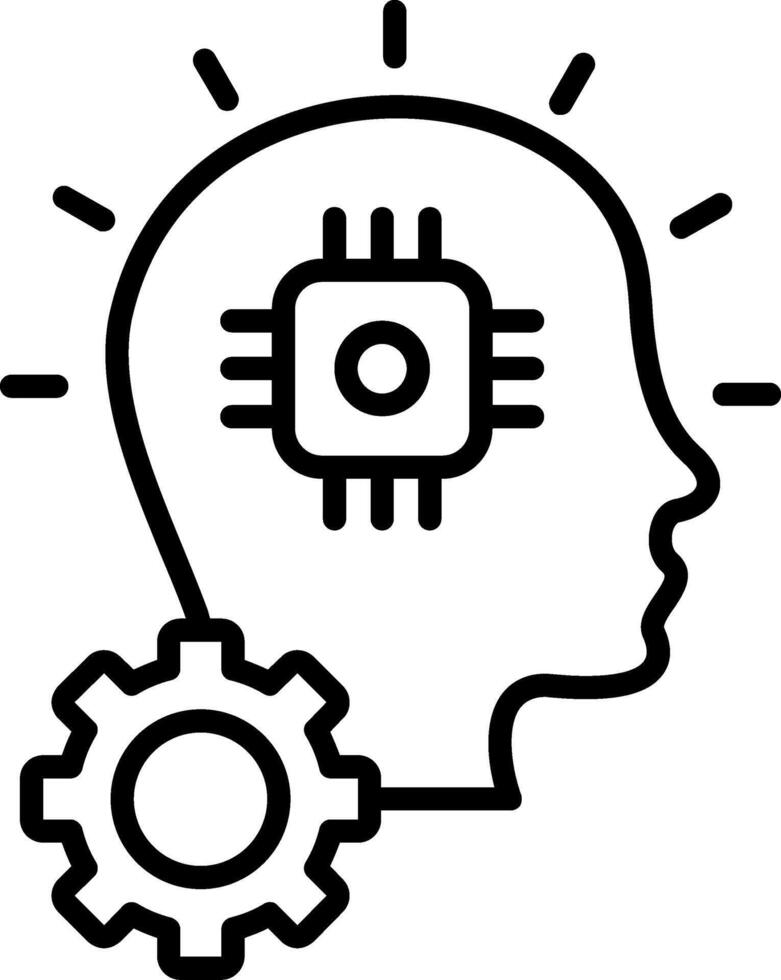 AI Line Icon vector