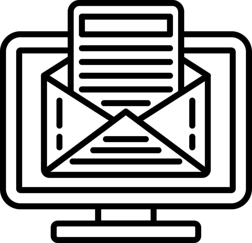 Online Email Marketing Line Icon vector
