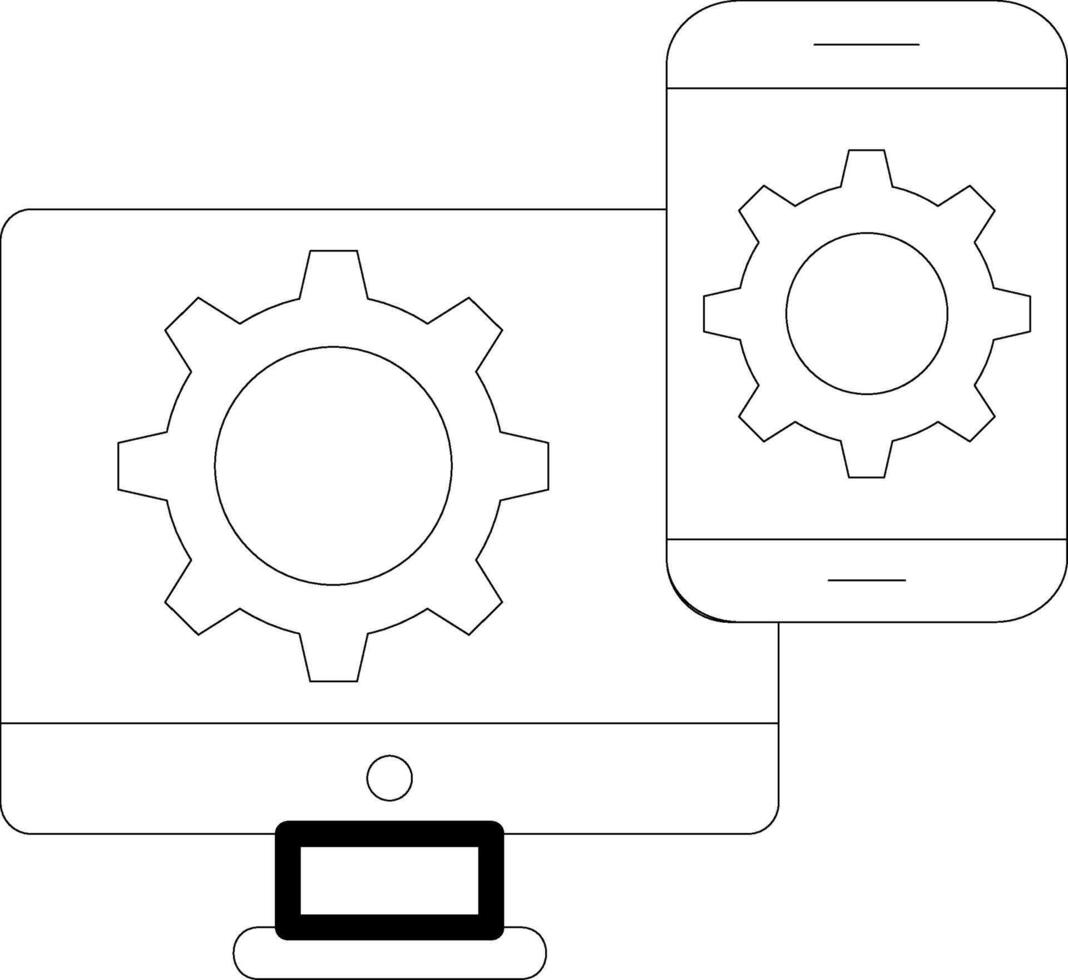 Screen Mirroring Line Icon vector
