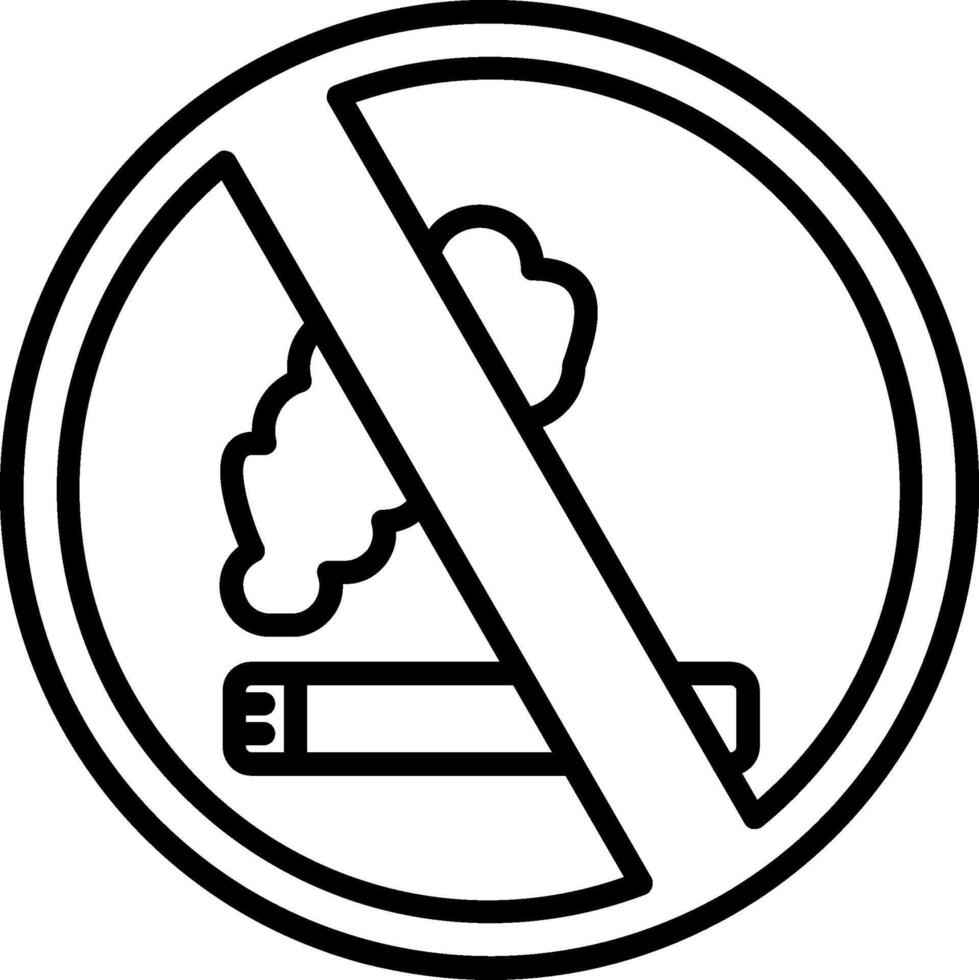 No Smoking Line Icon vector