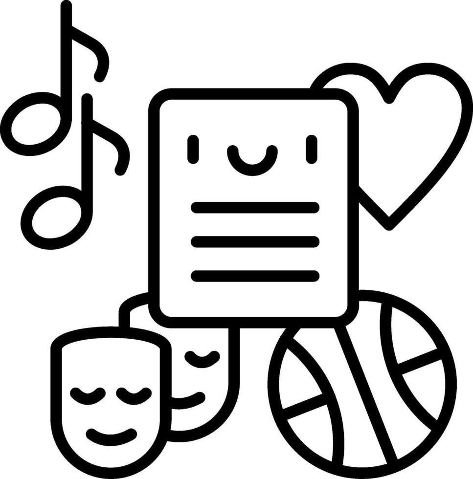 Extracurricular Activities Line Icon vector