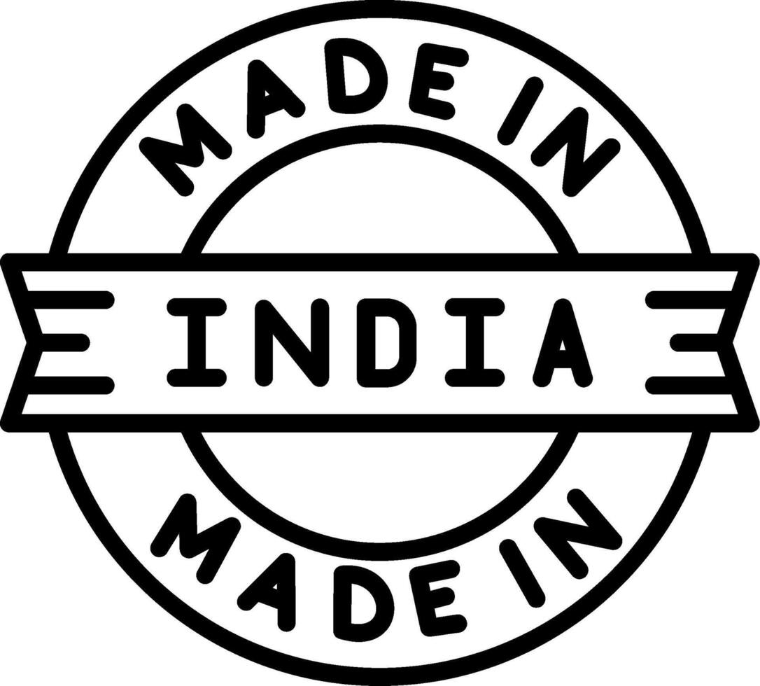 Made In India Line Icon vector