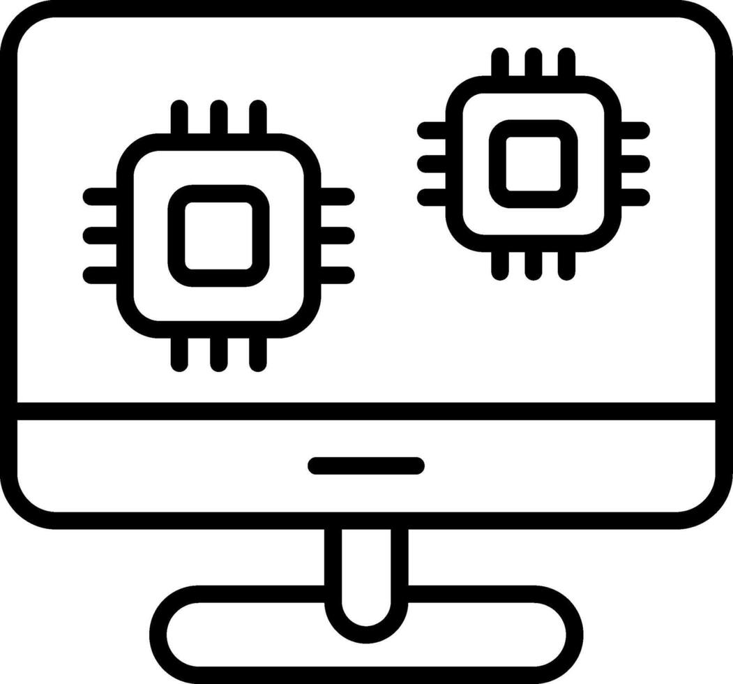 Computer Line Icon vector