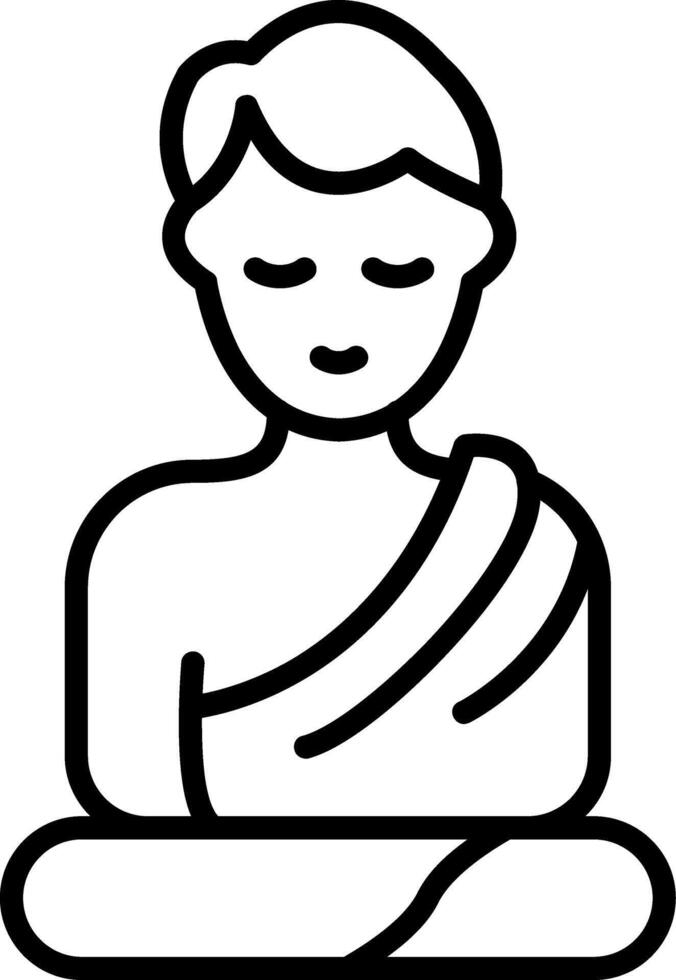Monk Line Icon vector