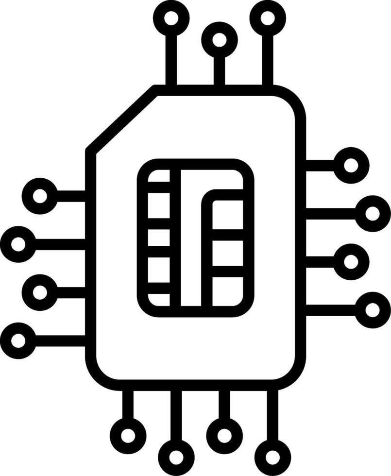 Esim Line Icon vector