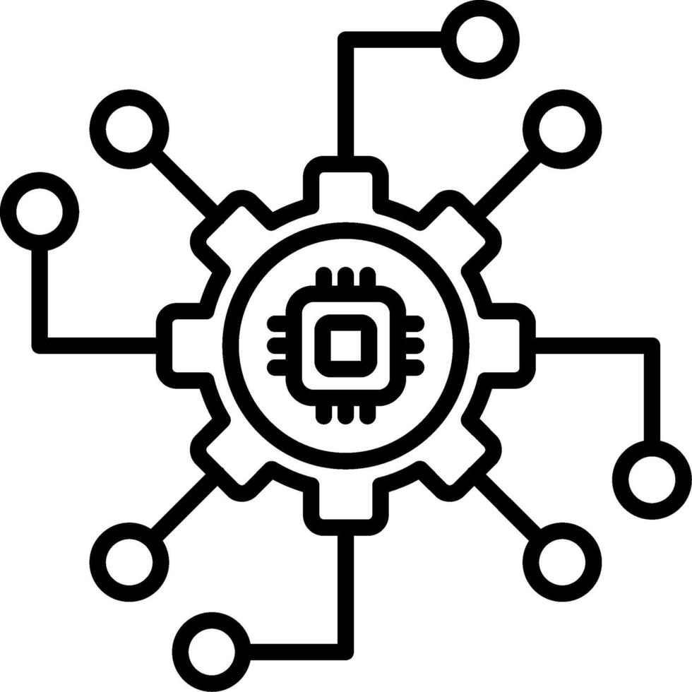 Automated Line Icon vector