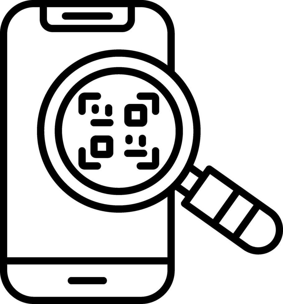 Qr Scan Line Icon vector