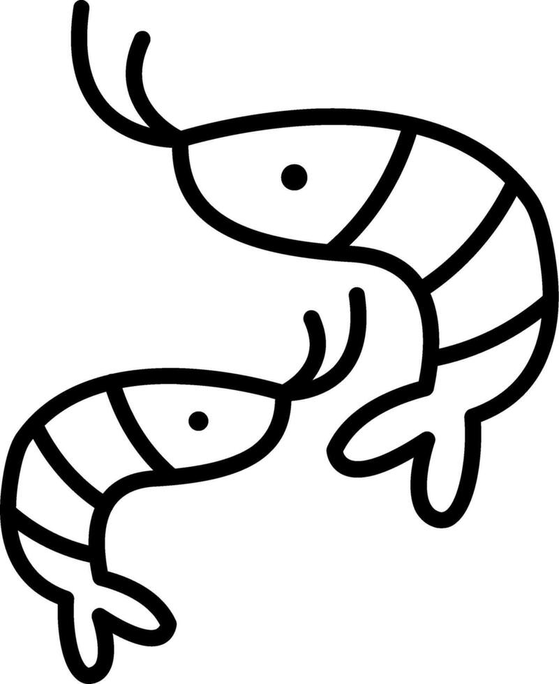Prawns Line Icon vector