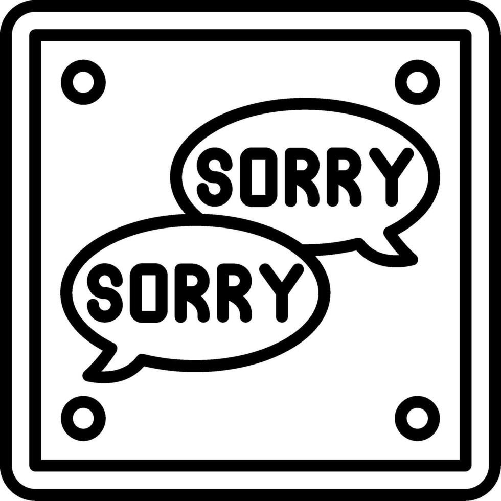 Sorry Line Icon vector