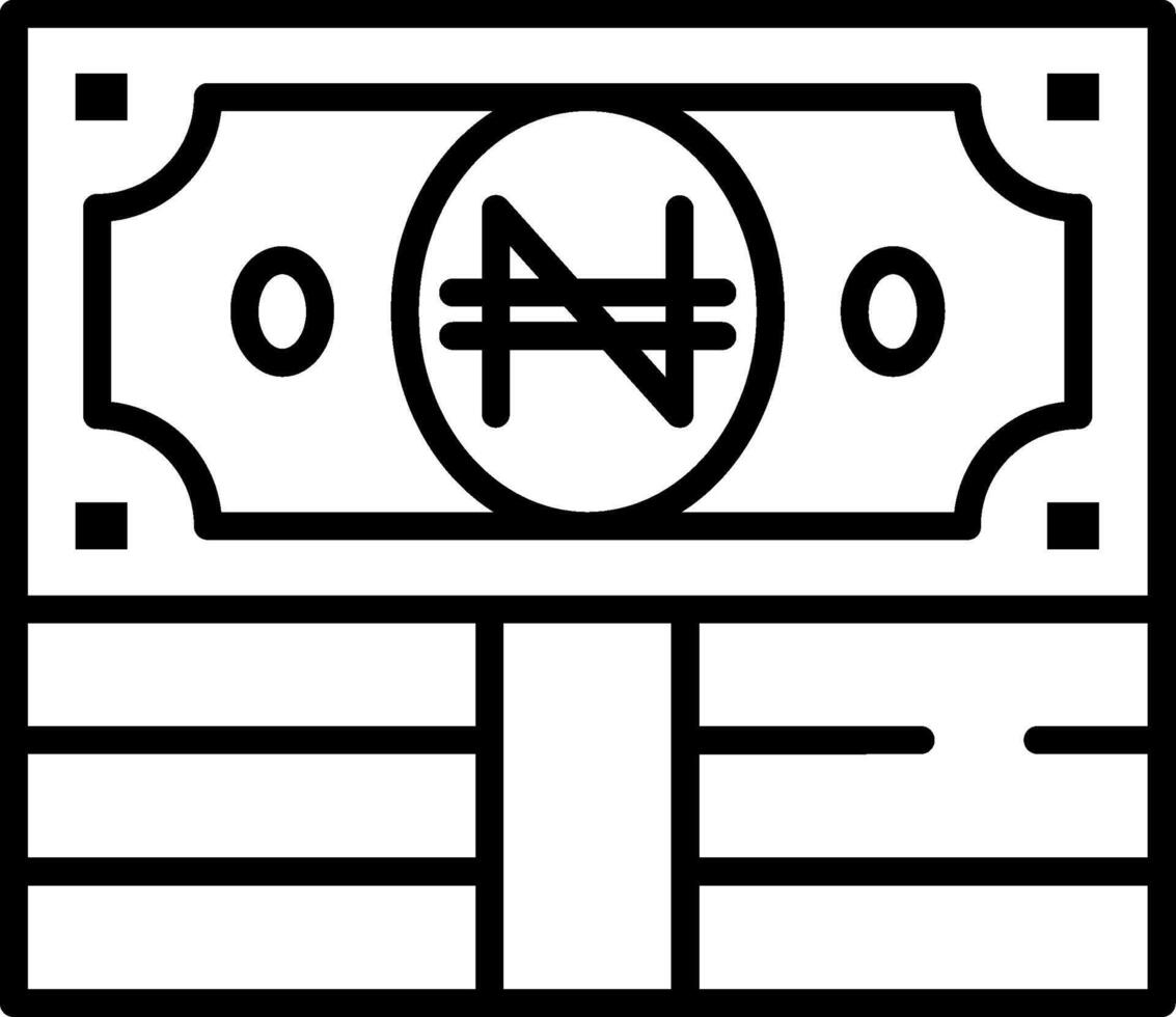 Naira Line Icon vector