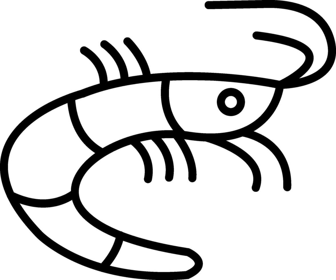 Shrimp Line Icon vector
