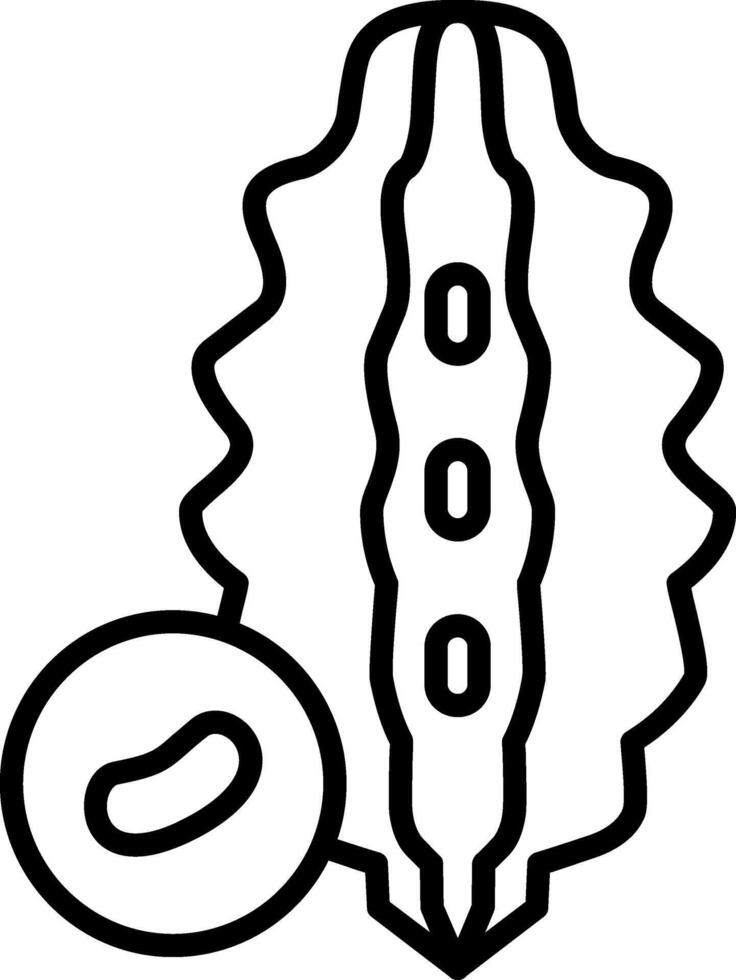 Bitter Gourd Line Icon vector