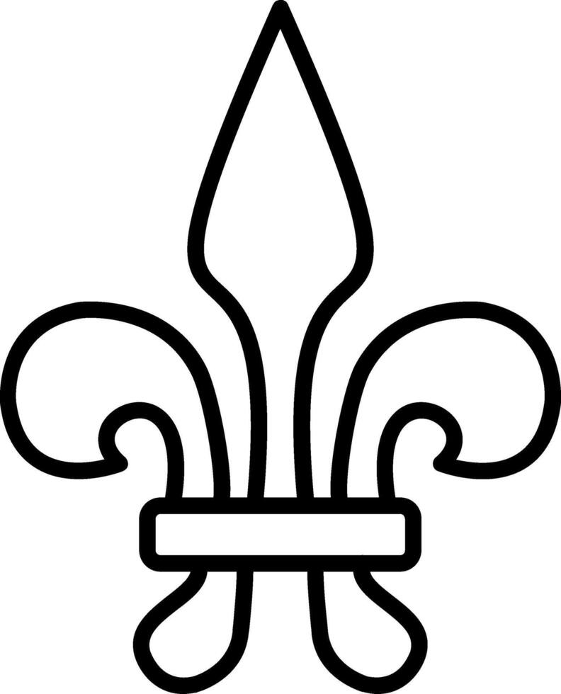 Fleur De Lis Line Icon vector