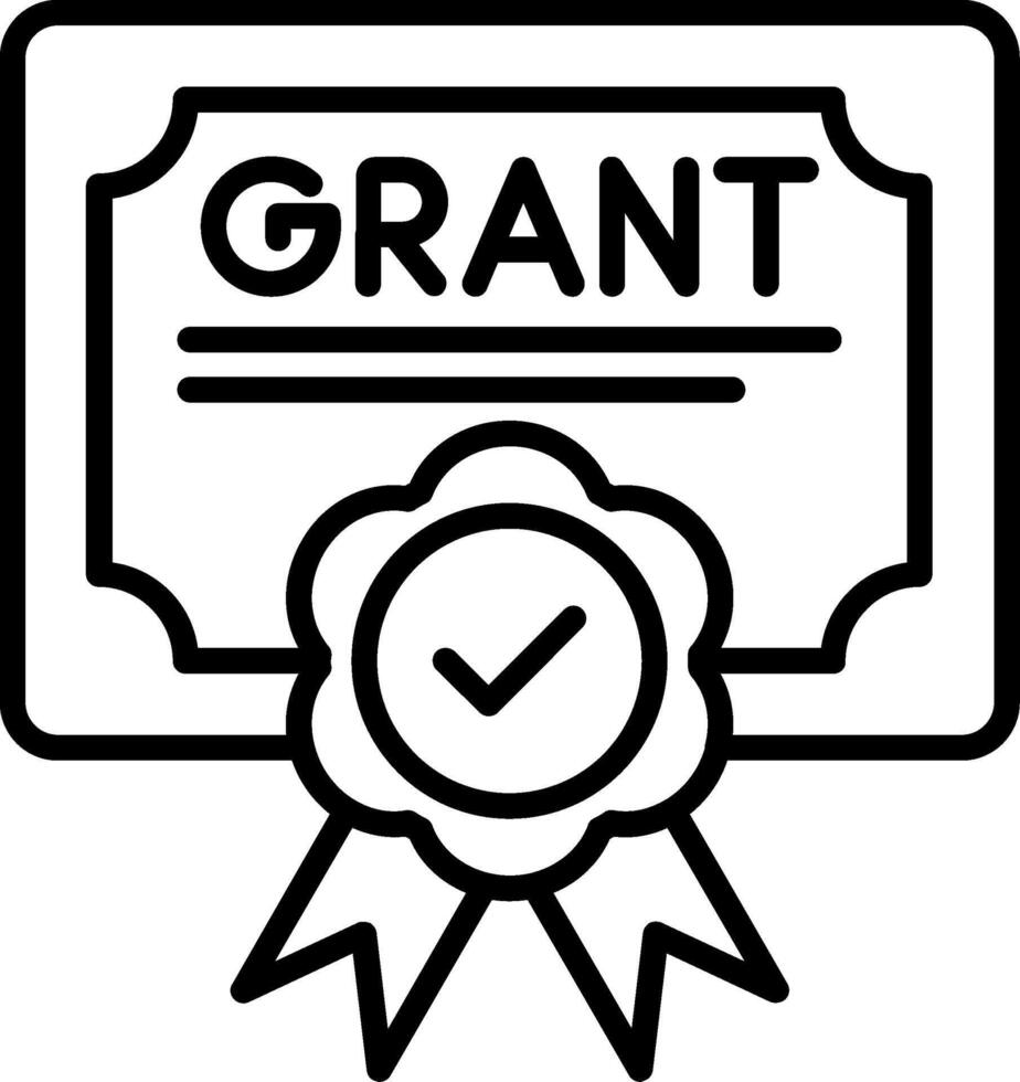 Grant Line Icon vector