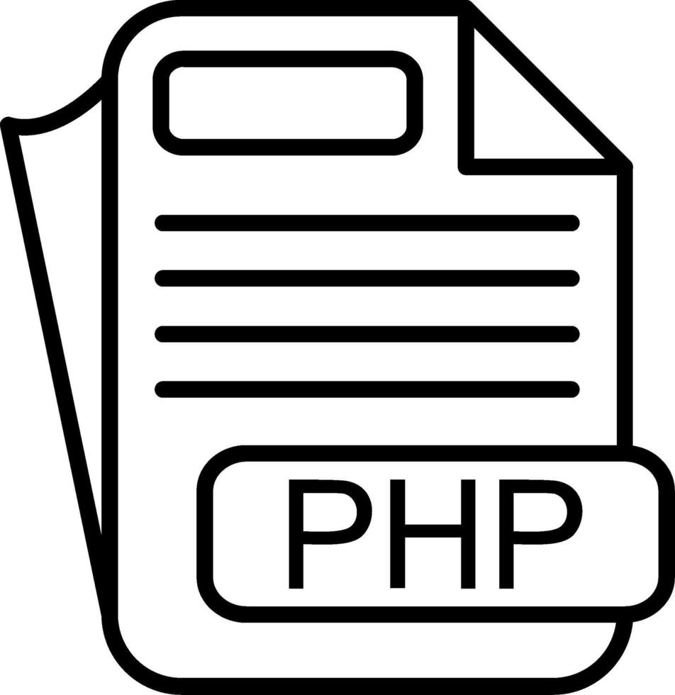 PHP File Format Line Icon 53675521 Vector Art at Vecteezy