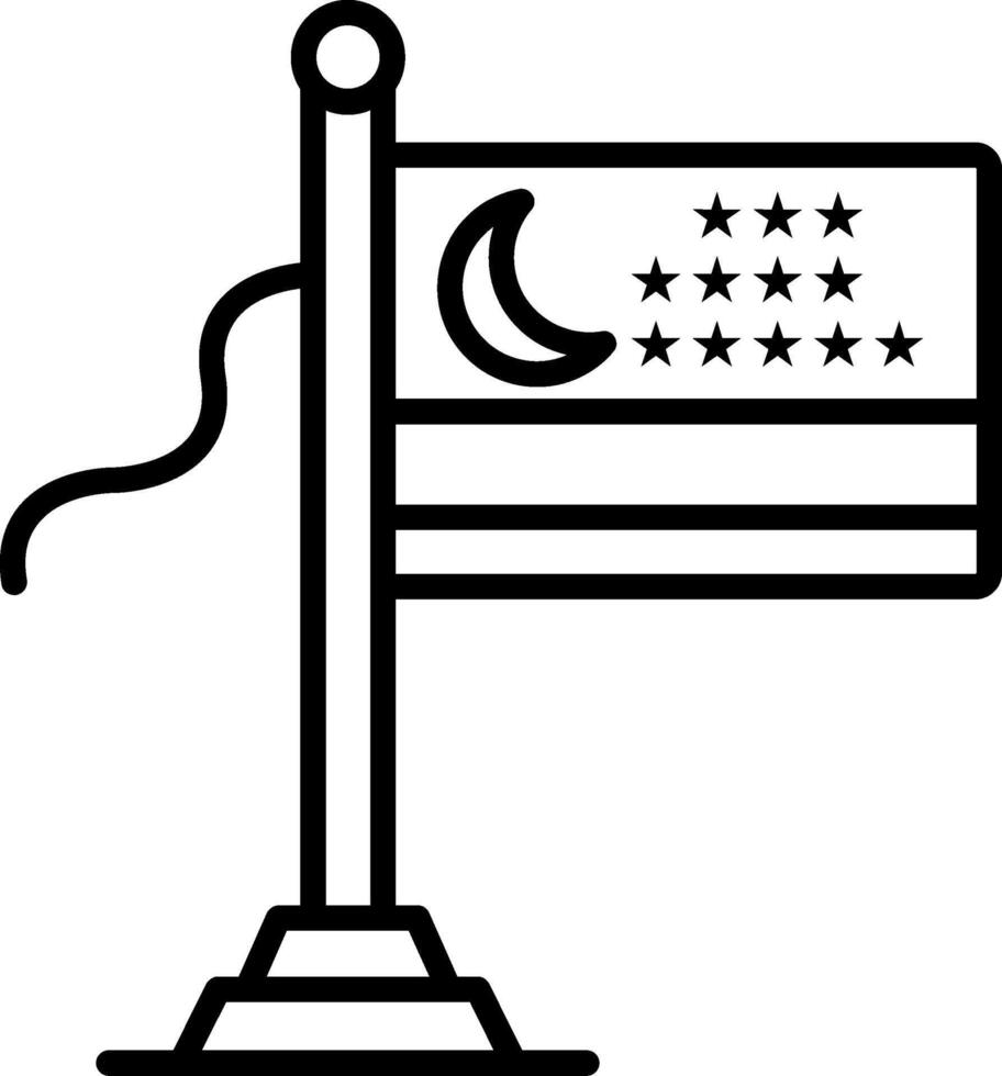 Uzbekistan Flag Line Icon vector