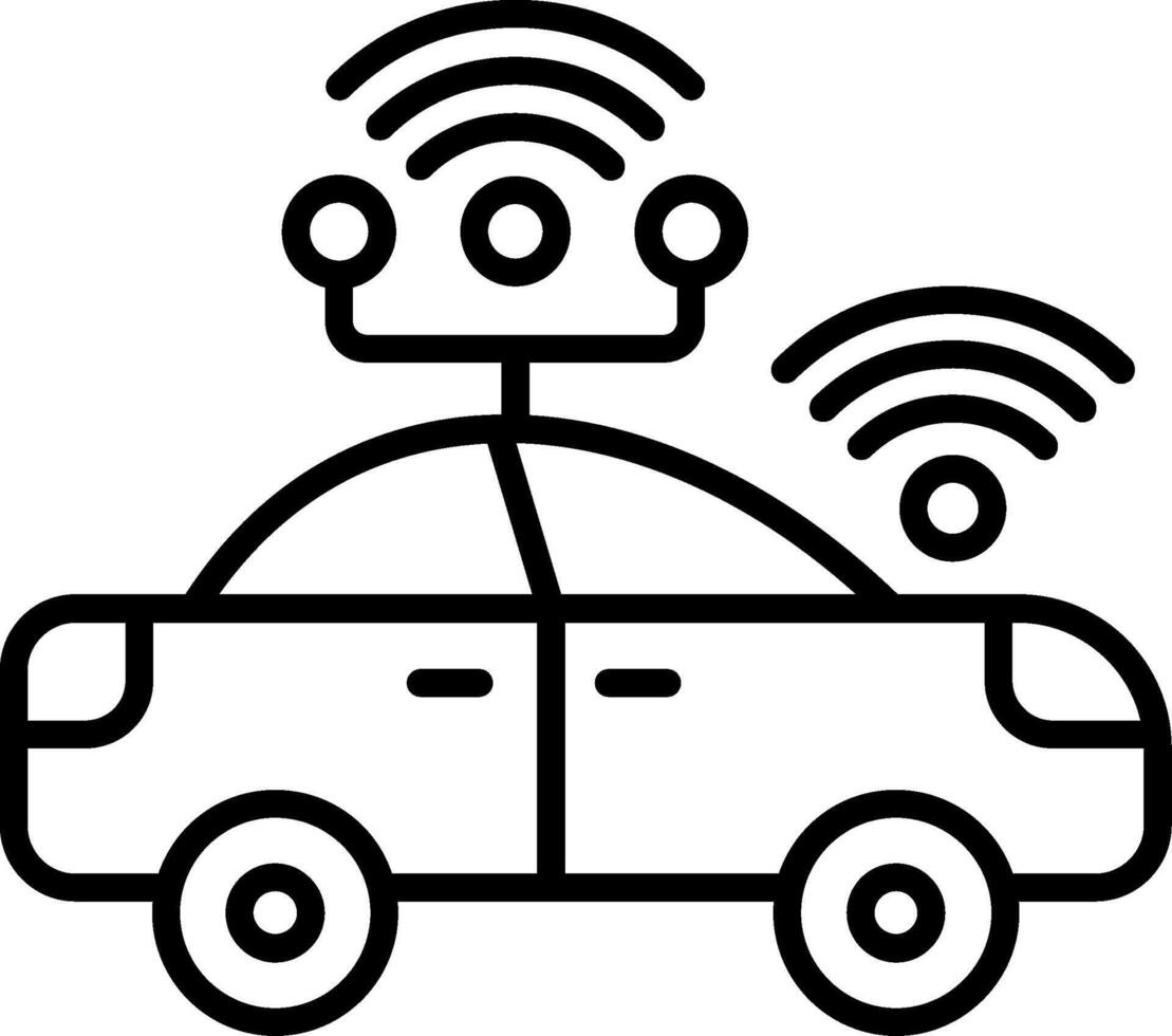 Autonomous Car Line Icon vector