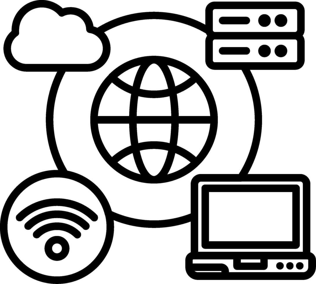 Networking Line Icon vector