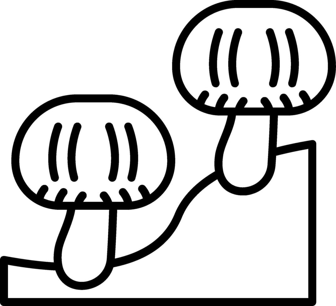 Shiitake Line Icon vector
