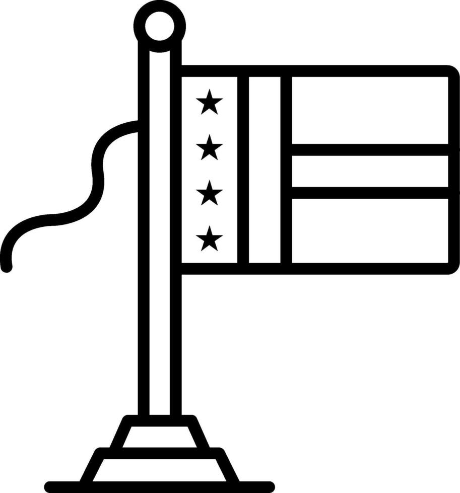 United Arab Emirates Flag Line Icon vector